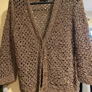 Golden/ tan Jones New York knit cardigan. XL